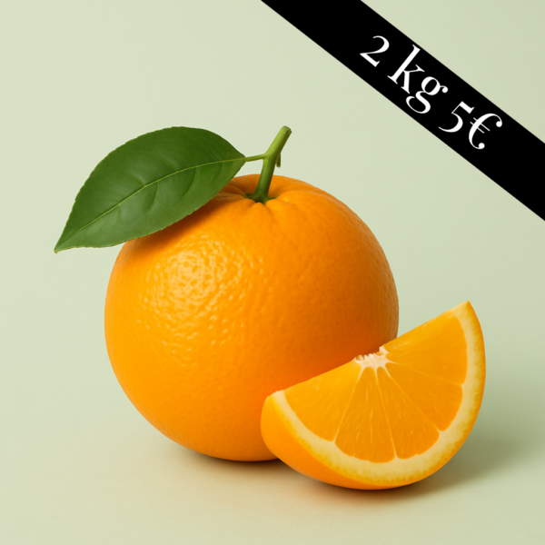 orange (1) Oranges 2 kg pour 5 €